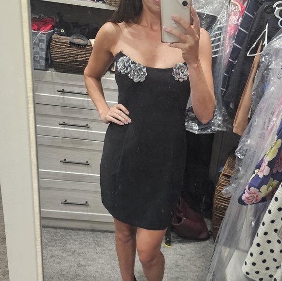 Amanda Uprichard Black Embellished Mini Dress - Picture 4 of 4